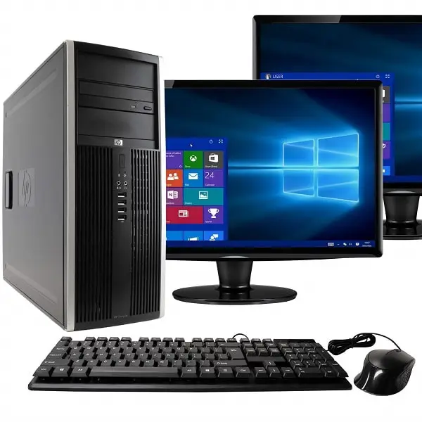 کامپیوتر کامل اداری با مانیتور و ماوس و کیبورد (مجموعه 16) pc hp 8100 t lcdx2 km min